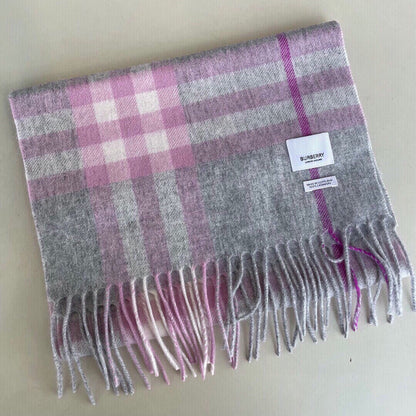 Écharpe à carreaux classiques multicolore avec pompons