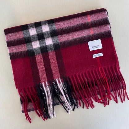 Écharpe à carreaux classiques multicolore avec pompons
