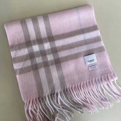 Écharpe à carreaux classiques multicolore avec pompons