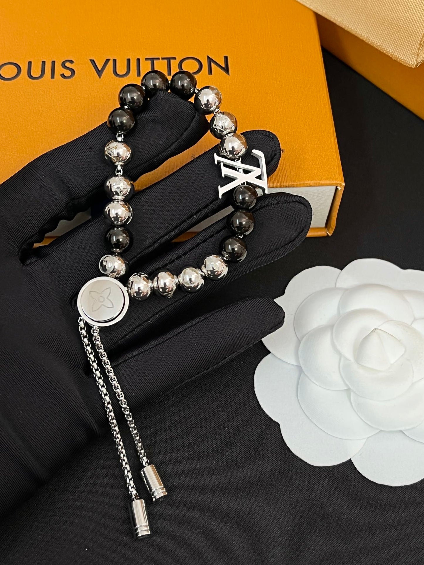 Bracelet unisexe perles avec cordon de serrage tendance