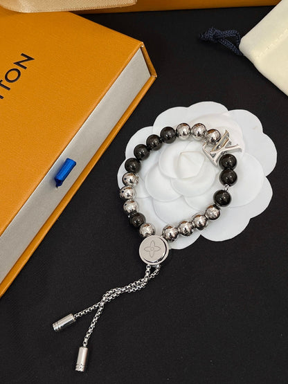 Bracelet unisexe perles avec cordon de serrage tendance
