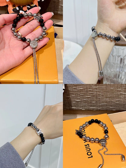 Bracelet unisexe perles avec cordon de serrage tendance