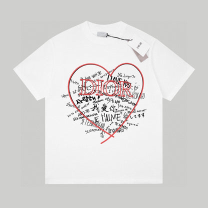 T-shirt imprimé « Cœur Je t'aime »