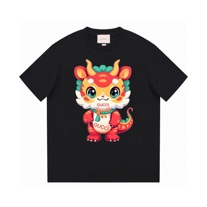 T-shirt imprimé tête de dragon de dessin animé