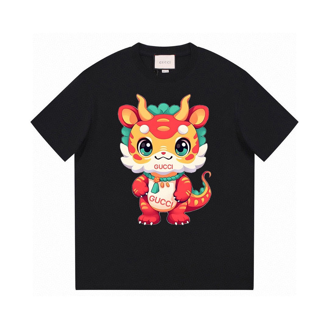 T-shirt imprimé tête de dragon de dessin animé