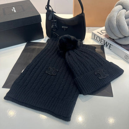 Ensemble Chapeau, Gants et Écharpe en Laine
