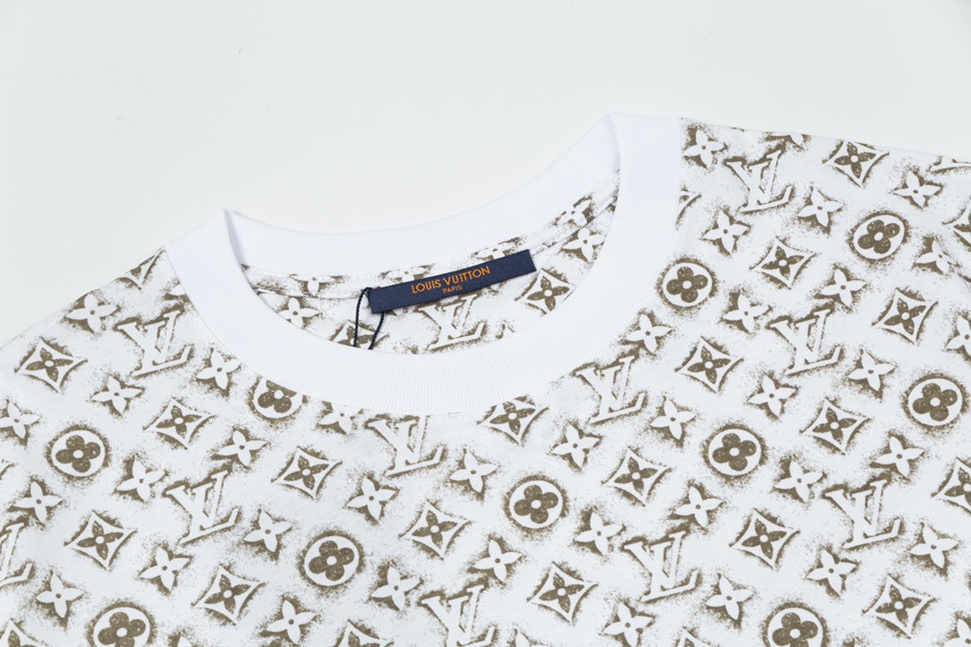 T-shirt imprimé monogramme rétro