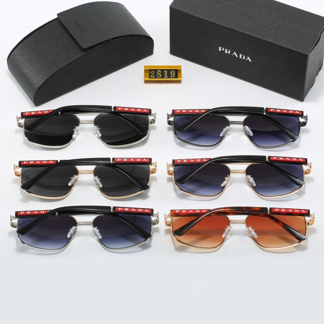 Lunettes de soleil métalliques à double pont carrées