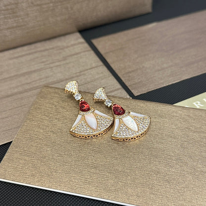 Boucles d'oreilles éventail diamant vintage élégantes