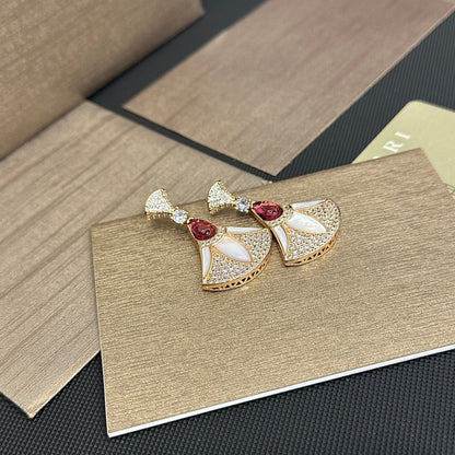 Boucles d'oreilles éventail diamant vintage élégantes
