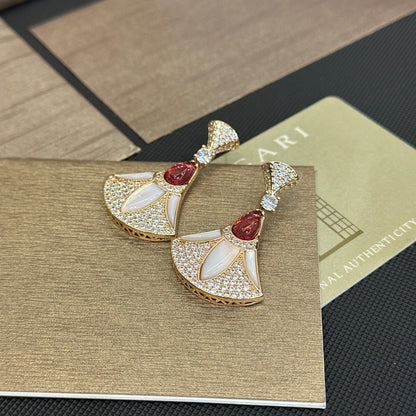 Boucles d'oreilles éventail diamant vintage élégantes