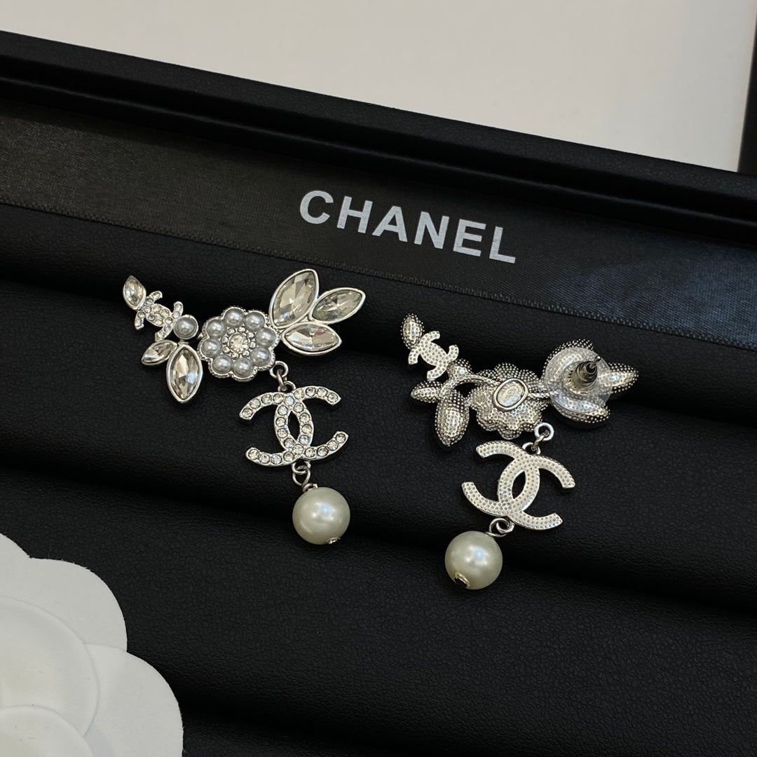 Pendientes colgantes de flor de perla