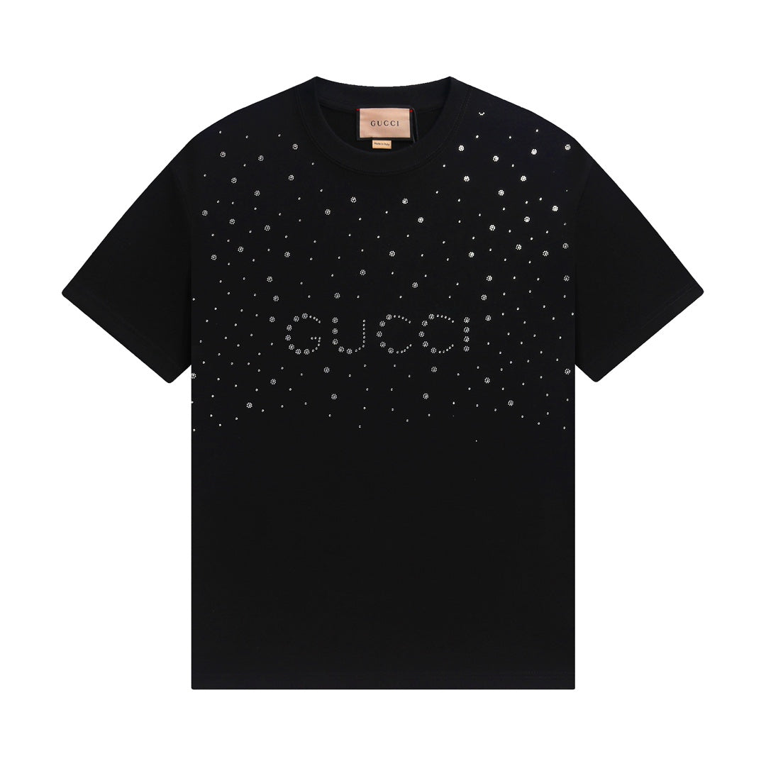 T-shirt de luxe en cristal à sequins