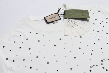 T-shirt de luxe en cristal à sequins