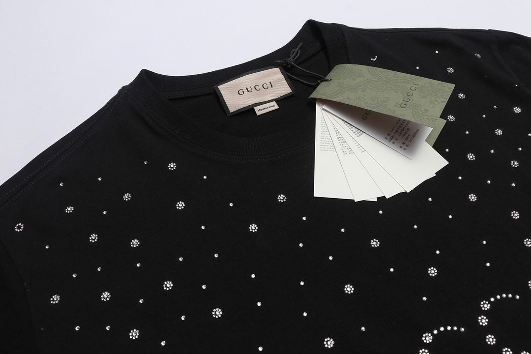 T-shirt de luxe en cristal à sequins