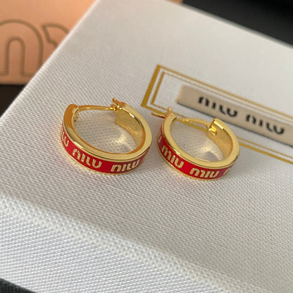 Pendientes de aro multicolores estilo retro bonitos