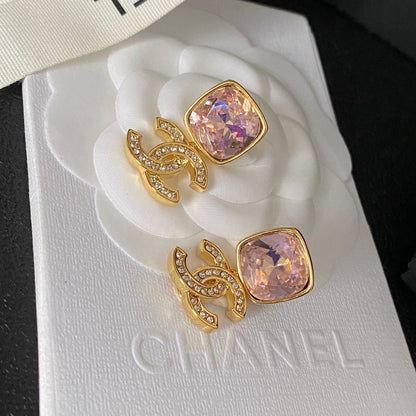 Boucles d'oreilles pendantes élégantes en pierres précieuses