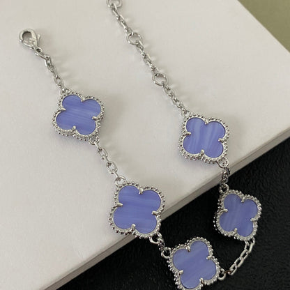 Pulsera de trébol de cuatro hojas turquesa