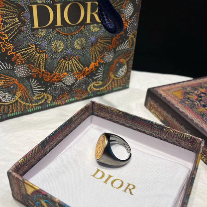 Anillo Abierto Vintage Redondo de Bronce Grabado
