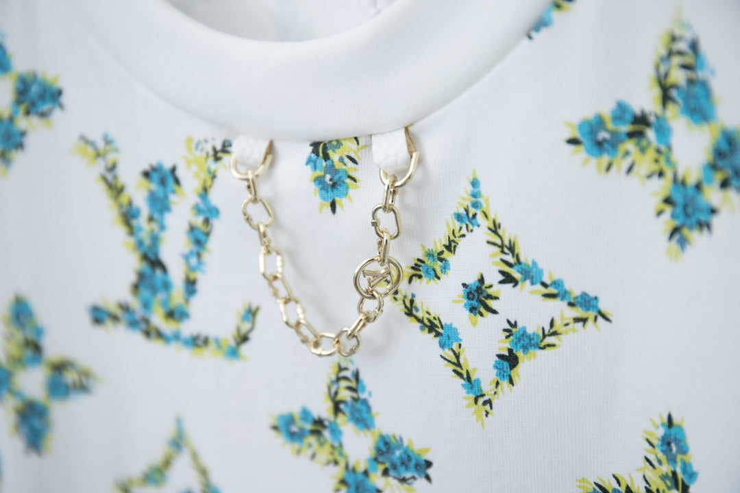 T-shirt à imprimé floral vert