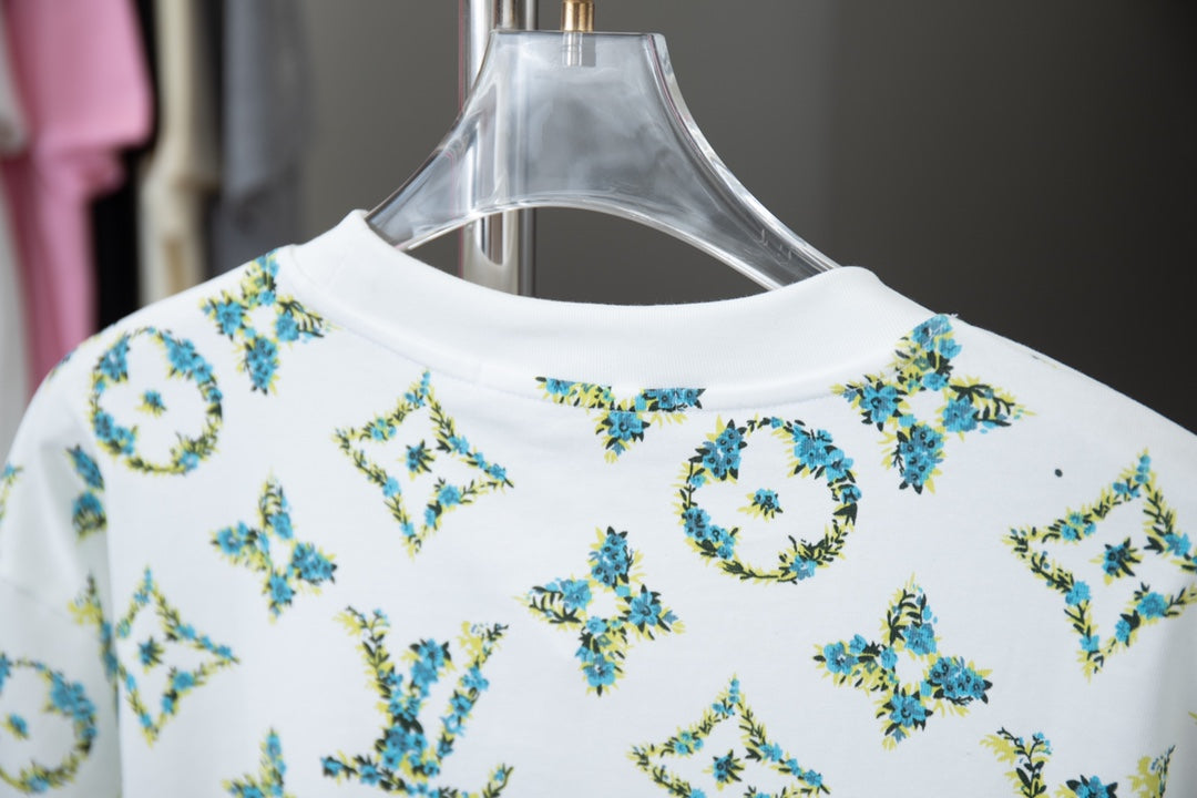 T-shirt à imprimé floral vert