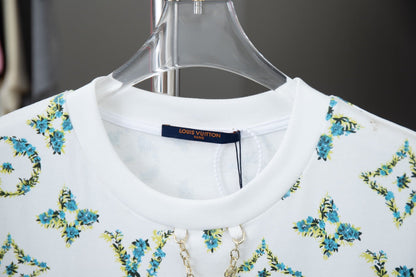 T-shirt à imprimé floral vert