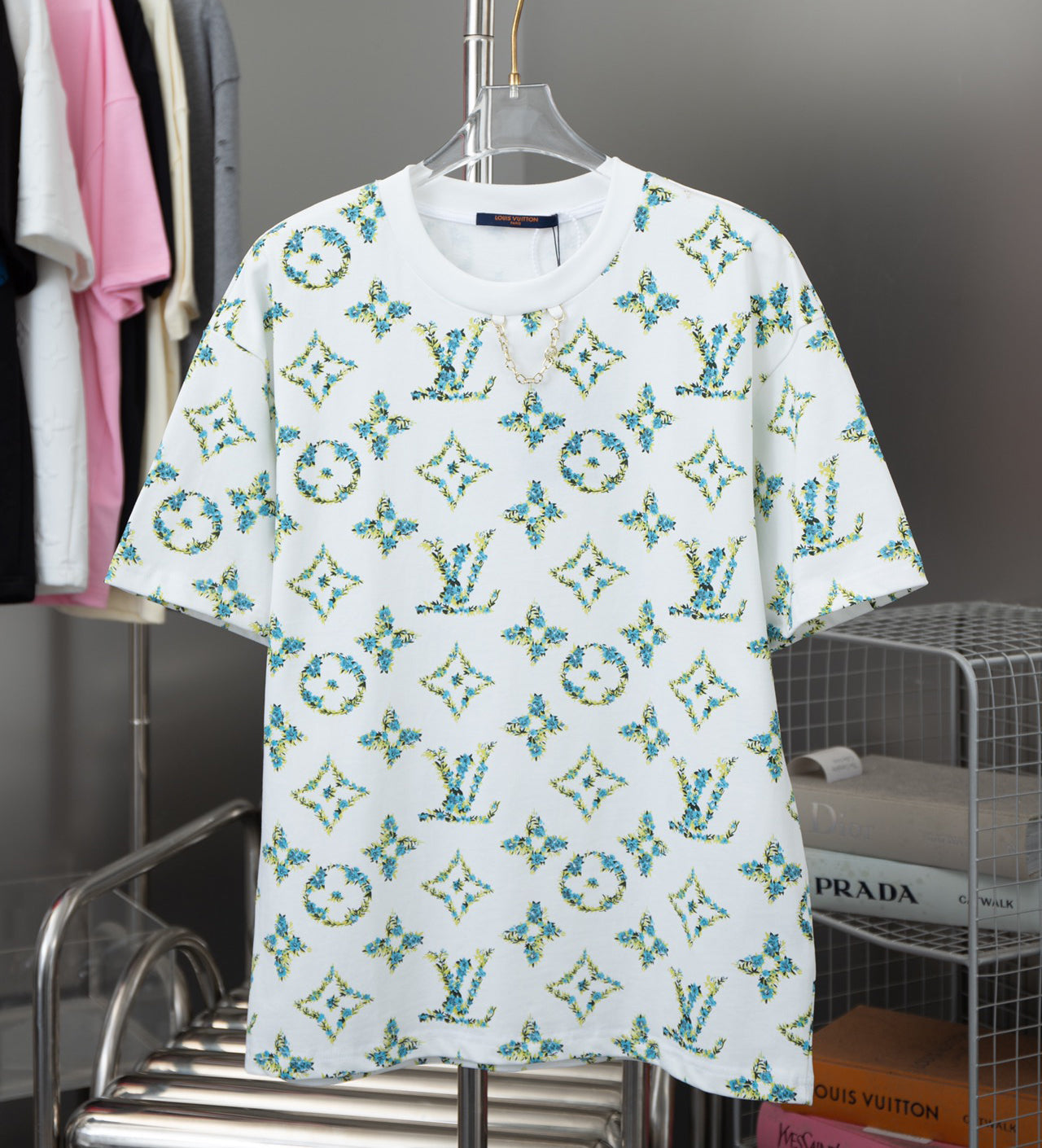 T-shirt à imprimé floral vert