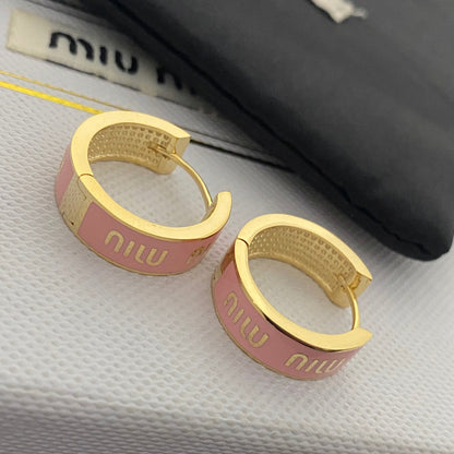 Pendientes de aro multicolores estilo retro bonitos