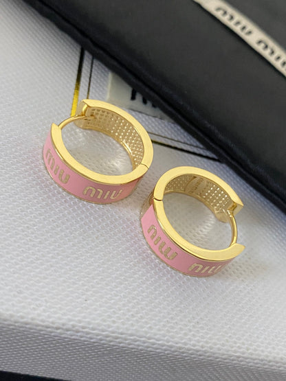 Aretes de latón esmaltado