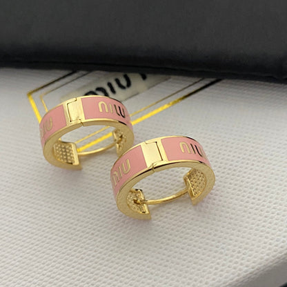 Pendientes de aro multicolores estilo retro bonitos