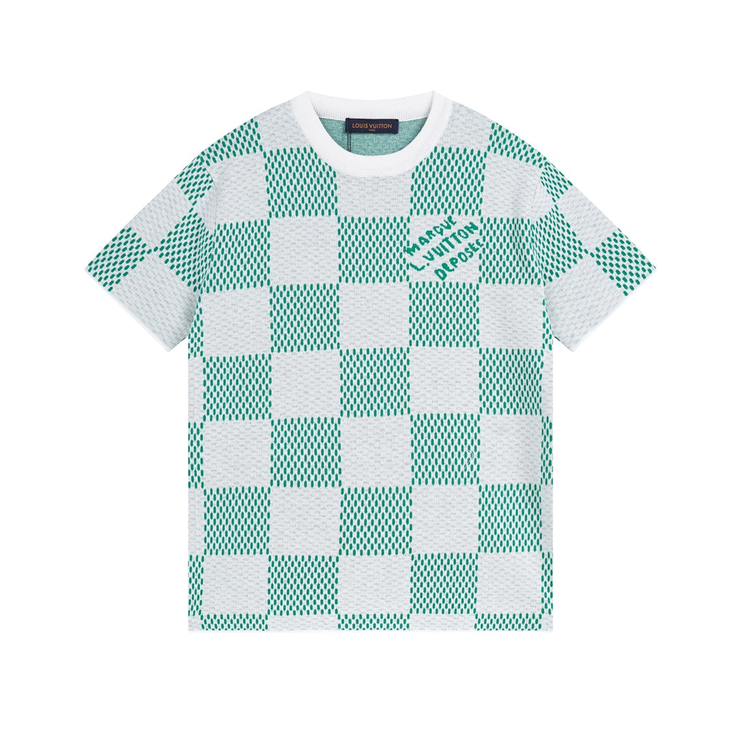 T-shirt à damier vert