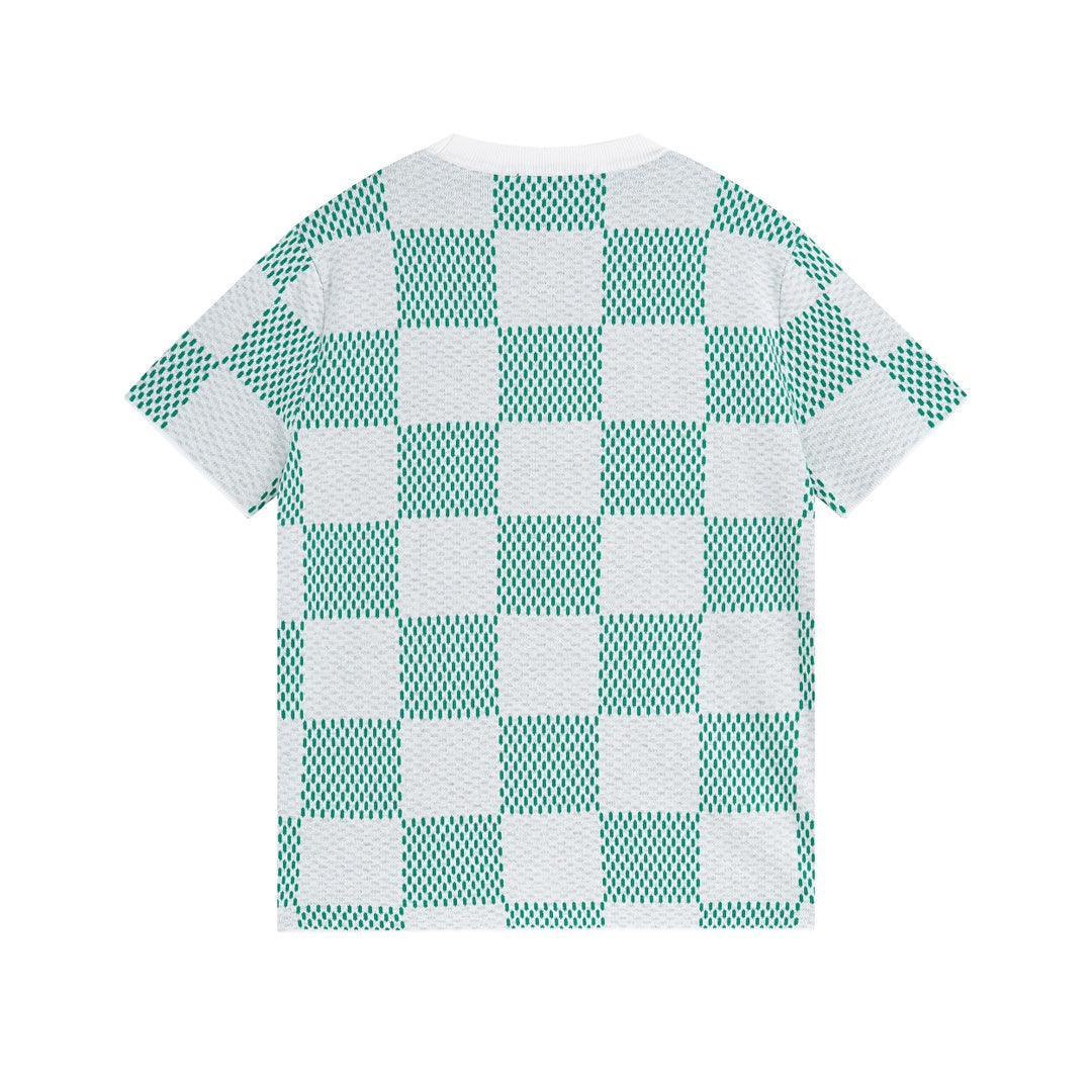 T-shirt à damier vert