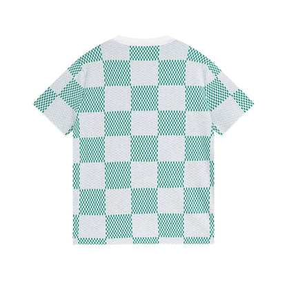T-shirt à damier vert
