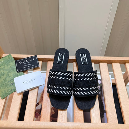 Pantuflas Planas de Jean con Letras