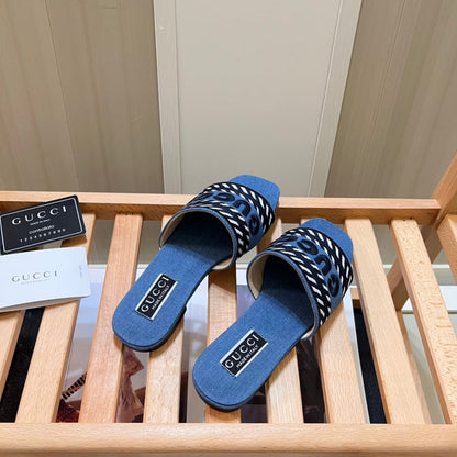 Pantuflas Planas de Jean con Letras