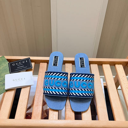 Pantuflas Planas de Jean con Letras