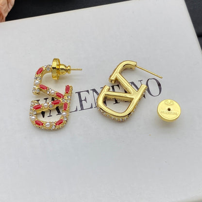 Juego de joyas de logotipo de diamante de oro vintage