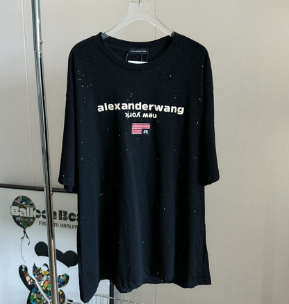 T-shirt à manches courtes avec logo brodé en mousse étincelante étoilée.