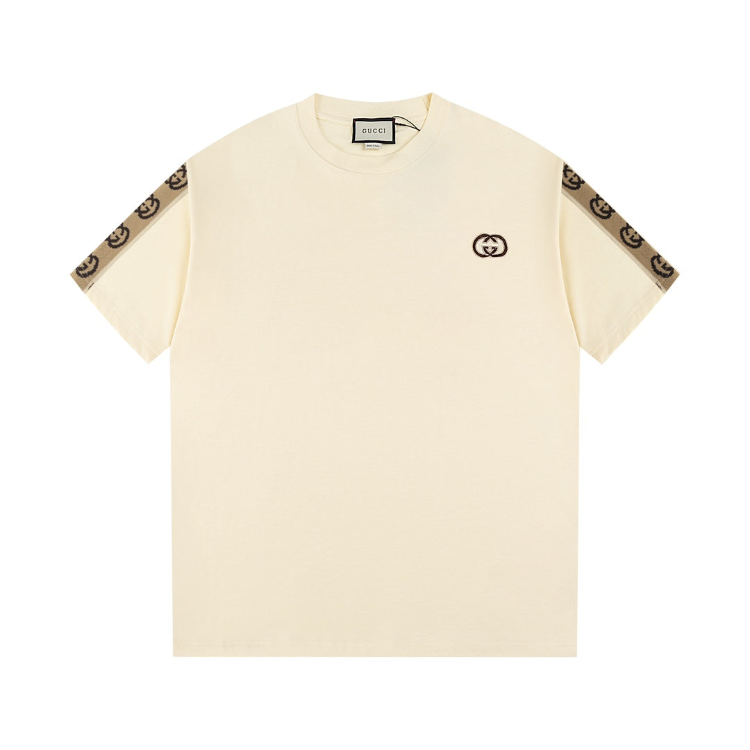 T-shirt simple en coton brodé