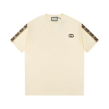 T-shirt simple en coton brodé