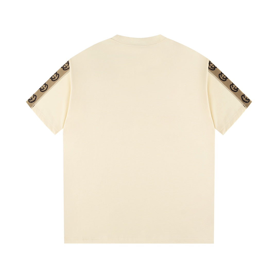 T-shirt simple en coton brodé