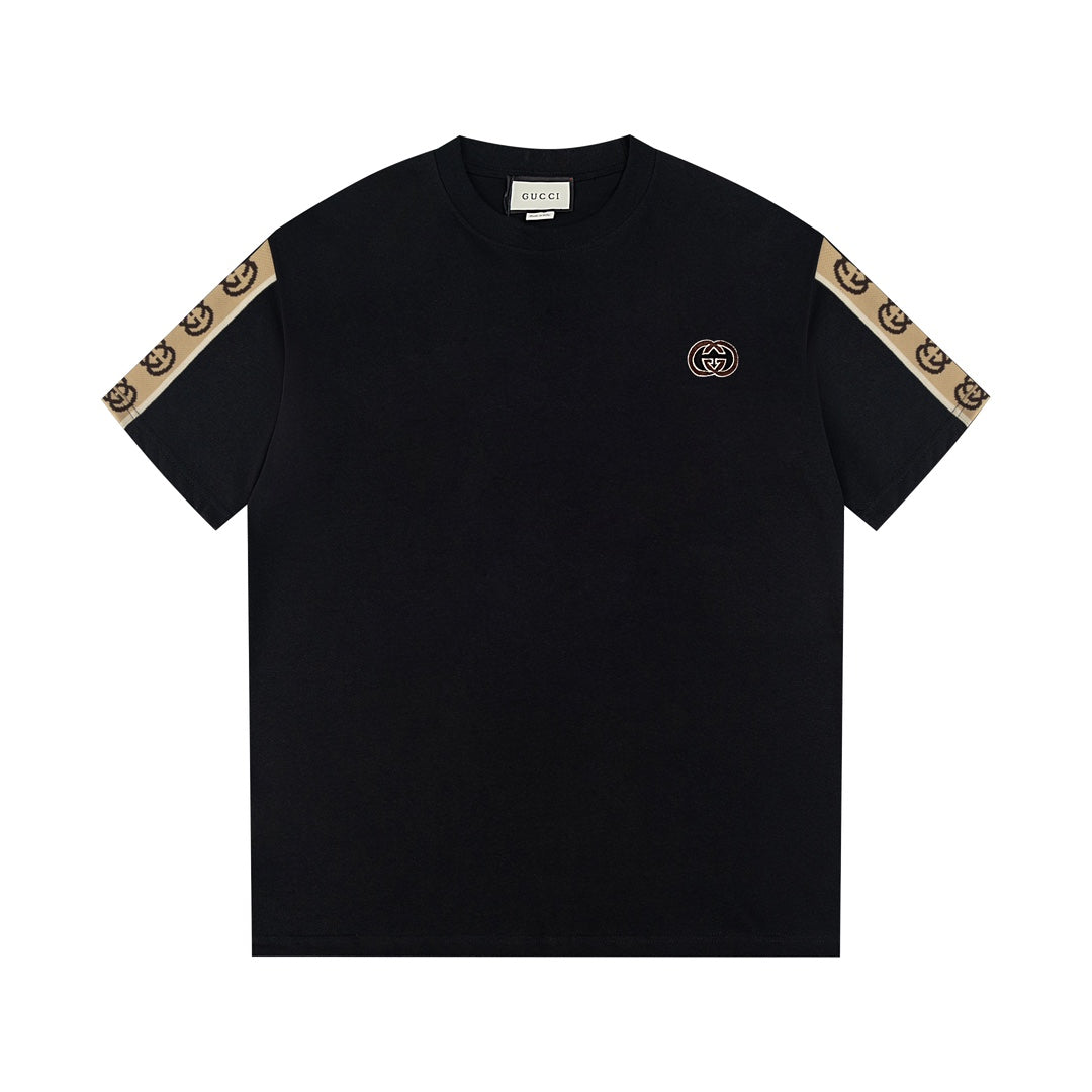 T-shirt simple en coton brodé