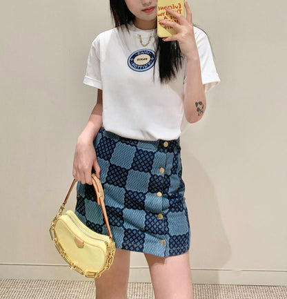 T-shirt en coton premium chic chaîne cercle