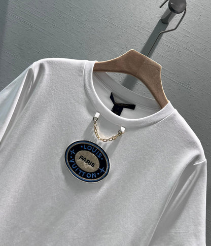 T-shirt en coton premium chic chaîne cercle