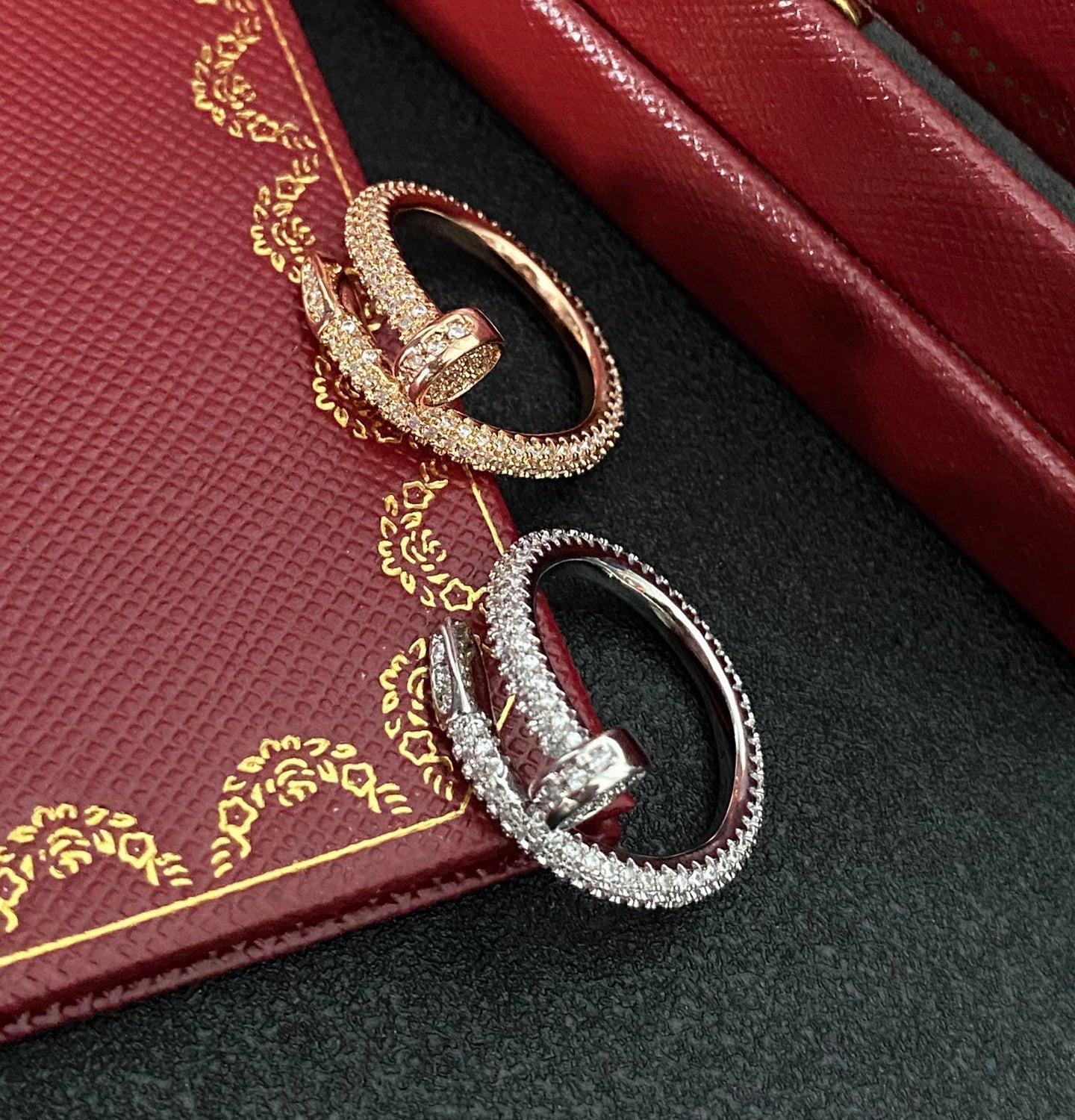 Anillo de ajuste libre de rosca de diamante de lujo