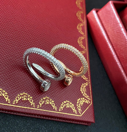 Anillo de ajuste libre de rosca de diamante de lujo
