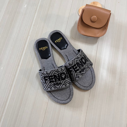 Pantuflas Planas Estampadas de Lona