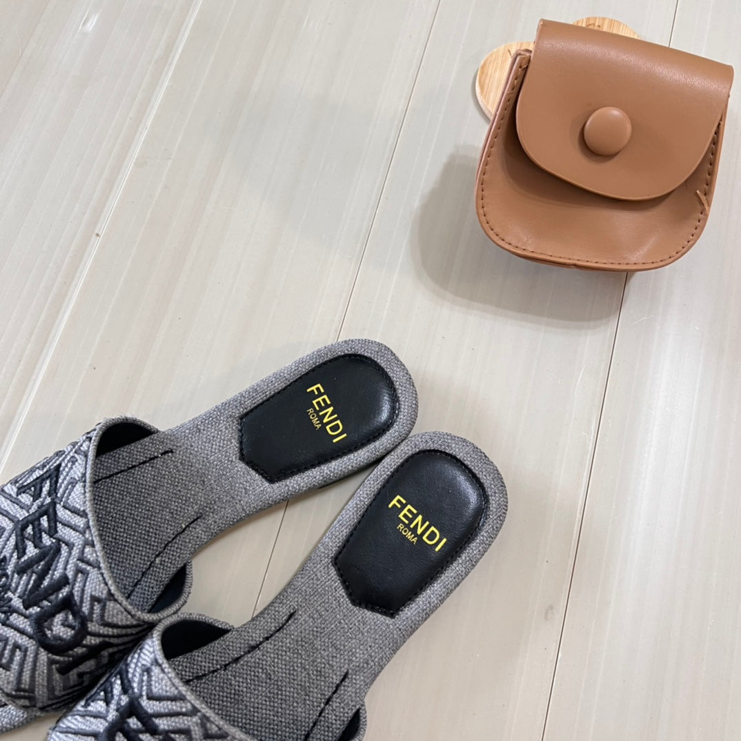 Pantuflas Planas Estampadas de Lona