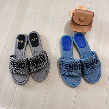 Pantuflas Planas Estampadas de Lona