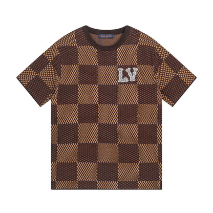 T-shirt classique en maille damier